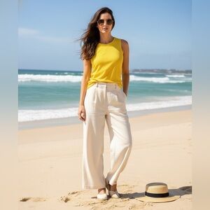 Zyia Active Yellow Ribbed Tank Top Medium